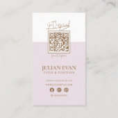 ピンクエレガントのホログラフィックスクリプト美しい 名刺 (裏面)