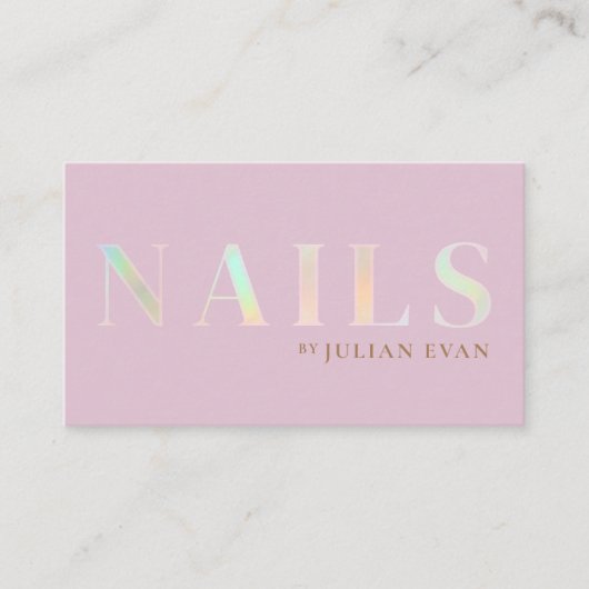 ピンクエレガントのホログラフィック爪、 ネイル名刺 名刺 (正面)