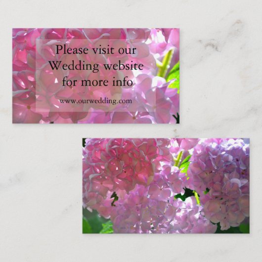 ピンクエレガントのボホ花模様花アジサイ エンクロージャーカード (正面/裏面)