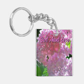 ピンクエレガントのボホ花模様花アジサイ キーホルダー (正面左)