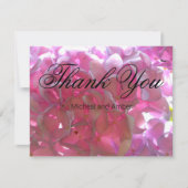 ピンクエレガントのボホ花模様花アジサイ サンキューカード (正面)