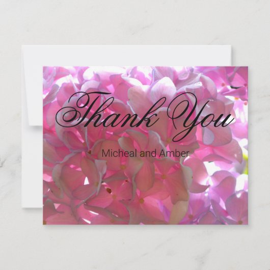 ピンクエレガントのボホ花模様花アジサイ サンキューカード
