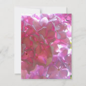 ピンクエレガントのボホ花模様花アジサイ サンキューカード (裏面)