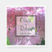 ピンクエレガントのボホ花模様花アジサイ スタンダードランチョンナプキン (正面)