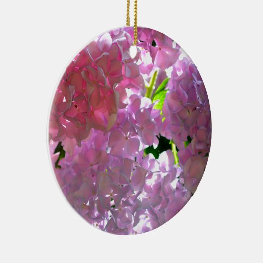 ピンクエレガントのボホ花模様花アジサイ セラミックオーナメント (右)