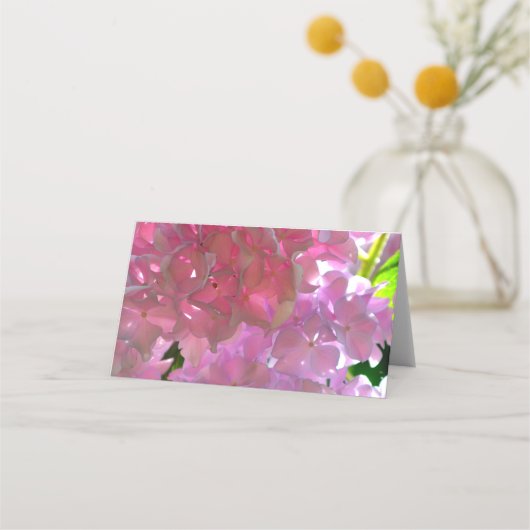 ピンクエレガントのボホ花模様花アジサイ プレイスカード (裏面)