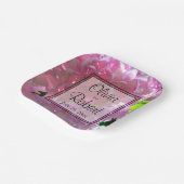 ピンクエレガントのボホ花模様花アジサイ ペーパープレート (傾斜あり)