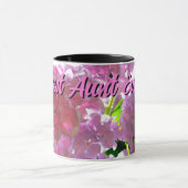 ピンクエレガントのボホ花模様花アジサイ マグカップ (中央)