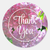 ピンクエレガントのボホ花模様花アジサイ ラウンドシール (正面)