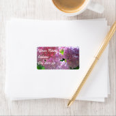 ピンクエレガントのボホ花模様花アジサイ ラベル (インサイチュ)