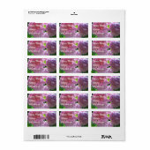 ピンクエレガントのボホ花模様花アジサイ ラベル (フルシート)