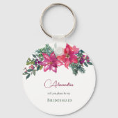 ピンクエレガントのポインセテ結婚ィアス キーホルダー (正面)