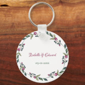 ピンクエレガントのポインセテ結婚ィアス キーホルダー (裏面)