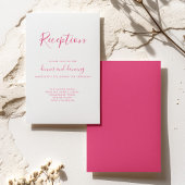 ピンクエレガントのミニマルウェディングレセプションカード エンクロージャーカード