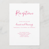 ピンクエレガントのミニマルウェディングレセプションカード エンクロージャーカード (正面)