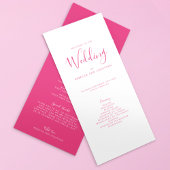 ピンクエレガントのミニマル結婚式 プログラム