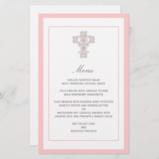 ピンクエレガントのメニューページの十字 (正面/裏面)