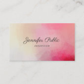 ピンクエレガントのモダンテンプレート手書き名 名刺 (正面)