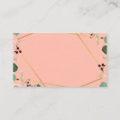 ピンクエレガントのモダンフローラ結婚の花 エンクロージャーカード (裏面)