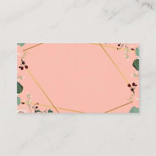 ピンクエレガントのモダンフローラ結婚の花 エンクロージャーカード (裏面)