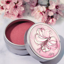 ピンクエレガントのユリの水の色の名パーソナライズされた前