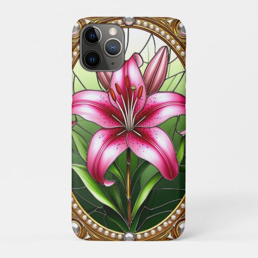 ピンクエレガントのユリの花 Case-Mate iPhoneケース (裏)
