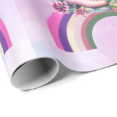 ピンクエレガントのユリバラ金ゴールドフローラレインボー ラッピングペーパー (ロールコーナー)