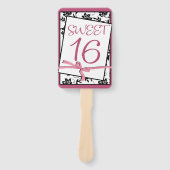 ピンクエレガントのリボン甘い16 ハンドファン (正面)