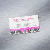 ピンクエレガントのリボン黒と白のマスク2 マグネット名刺 (インサイチュ)