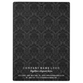 ピンクエレガントのリボン黒と白のマスク クリップボード (裏面)