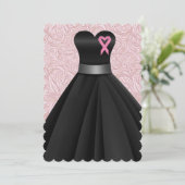 ピンクエレガントのリボン 招待状 (スタンド正面)