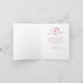 ピンクエレガントのローズウォーター色のフローラ結婚の写真 サンキューカード (内部)