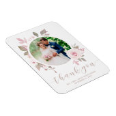 ピンクエレガントのローズウォーター色のフローラ結婚の写真 マグネット (右側)