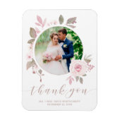 ピンクエレガントのローズウォーター色のフローラ結婚の写真 マグネット (縦)