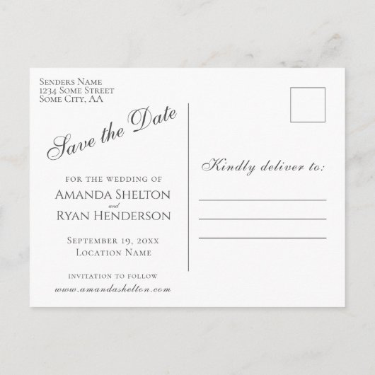 ピンクエレガントのローズブーケの結婚式の日付を保存 案内ポストカード (裏面)