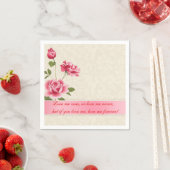 ピンクエレガントのローズプラッシュホワイトダマスク スタンダードカクテルナプキン (インサイチュ)