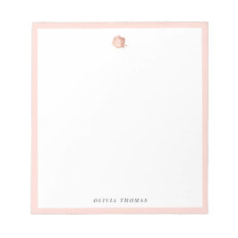 ピンクエレガントのローズ金ゴールドパーソナライズされた文具 ノートパッド