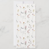 ピンクエレガントのワイルドフラワー結婚クレストの名刺 招待状 (裏面)