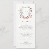 ピンクエレガントのワイルドフラワー結婚クレストの名刺 招待状 (正面)