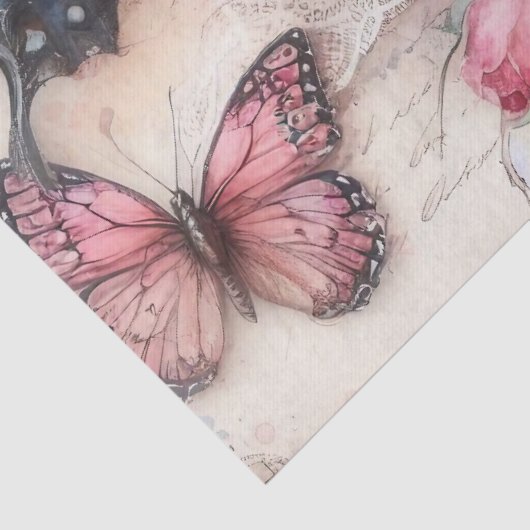 ピンクエレガントのヴィンテージグランジフローラの分離 薄葉紙 (詳細)