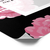 ピンクエレガントのヴィンテージ結婚バラの座席表 ポスター (角)