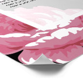 ピンクエレガントのヴィンテージ結婚バラの座席表 ポスター (角)