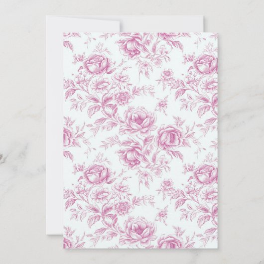 ピンクエレガントの中華料理の赤ちゃん 招待状 (裏面)