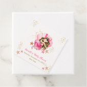 ピンクエレガントの人魚海ヒトデ赤ちゃんシャワー フェイバータグ (インサイチュ)