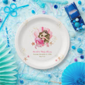 ピンクエレガントの人魚海ヒトデ赤ちゃんシャワー ペーパープレート (パーティー)