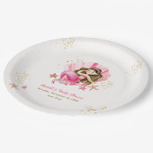 ピンクエレガントの人魚海ヒトデ赤ちゃんシャワー ペーパープレート (アングル)