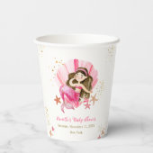 ピンクエレガントの人魚海ヒトデ赤ちゃんシャワー 紙コップ (裏面)