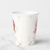 ピンクエレガントの人魚海ヒトデ赤ちゃんシャワー 紙コップ (右)