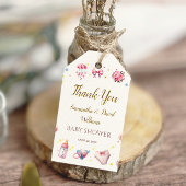 ピンクエレガントの優雅な赤ちゃんシャワーフローラ ギフトタグ