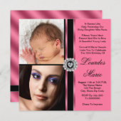 ピンクエレガントの写真キンセアニェラ 招待状 (正面/裏面)